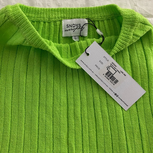 REVOLVE BAHA KNIT Tube Dress Midi/Maxi skirt Lime Green size L NWT SNDYS - Picture 3 of 3